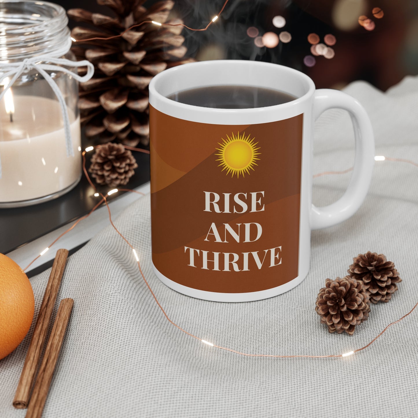 Rise and Thrive 11 oz. mug inspirationa gift motivationa coffee cup home decor birthday present sef-care essential