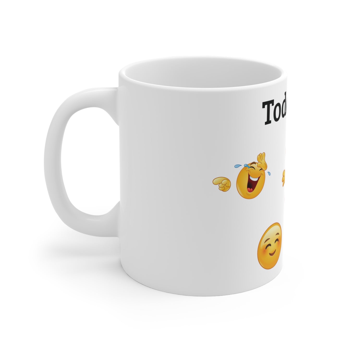Funny Emoji Mug - "Today I Feel" Free Hugs Design, Gift for Friends, Office Humor, Coffee Cup for Cheerful Moods, Cute Emoji Mug