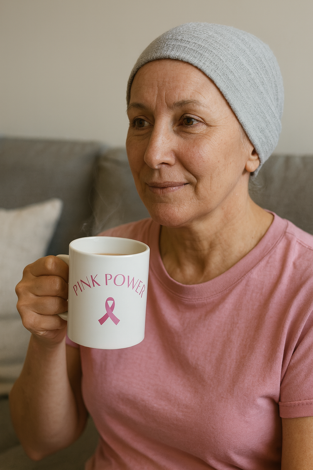 Pink Power Mug 11oz with Breast Cancer Awareness Message