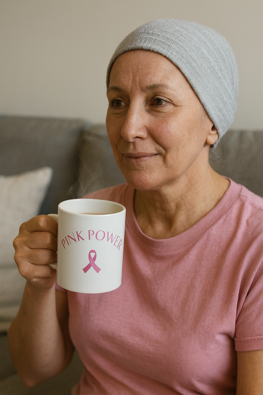 Pink Power Mug 11oz with Breast Cancer Awareness Message