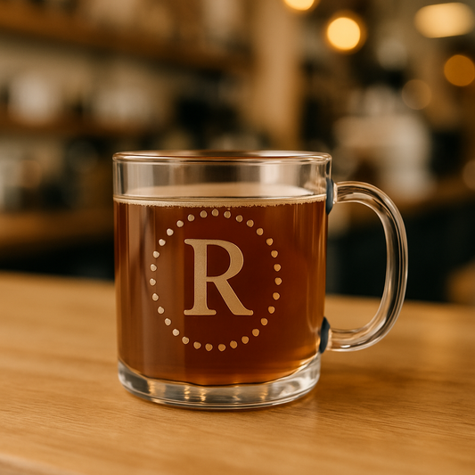 Clear Glass Coffee Mug 10oz - Personalized