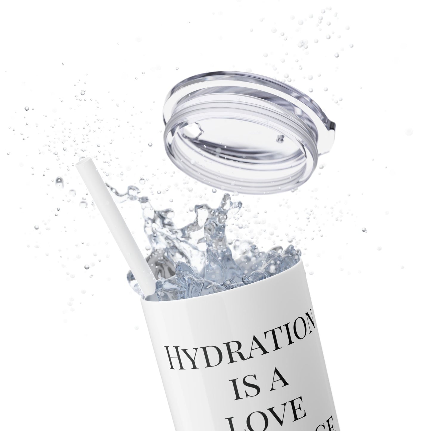 20oz Inspirational Skinny Tumbler with Straw, Hydration is a Love Language, Wellness Gift for Fitness Lovers, Motivational Drinkware, [...]