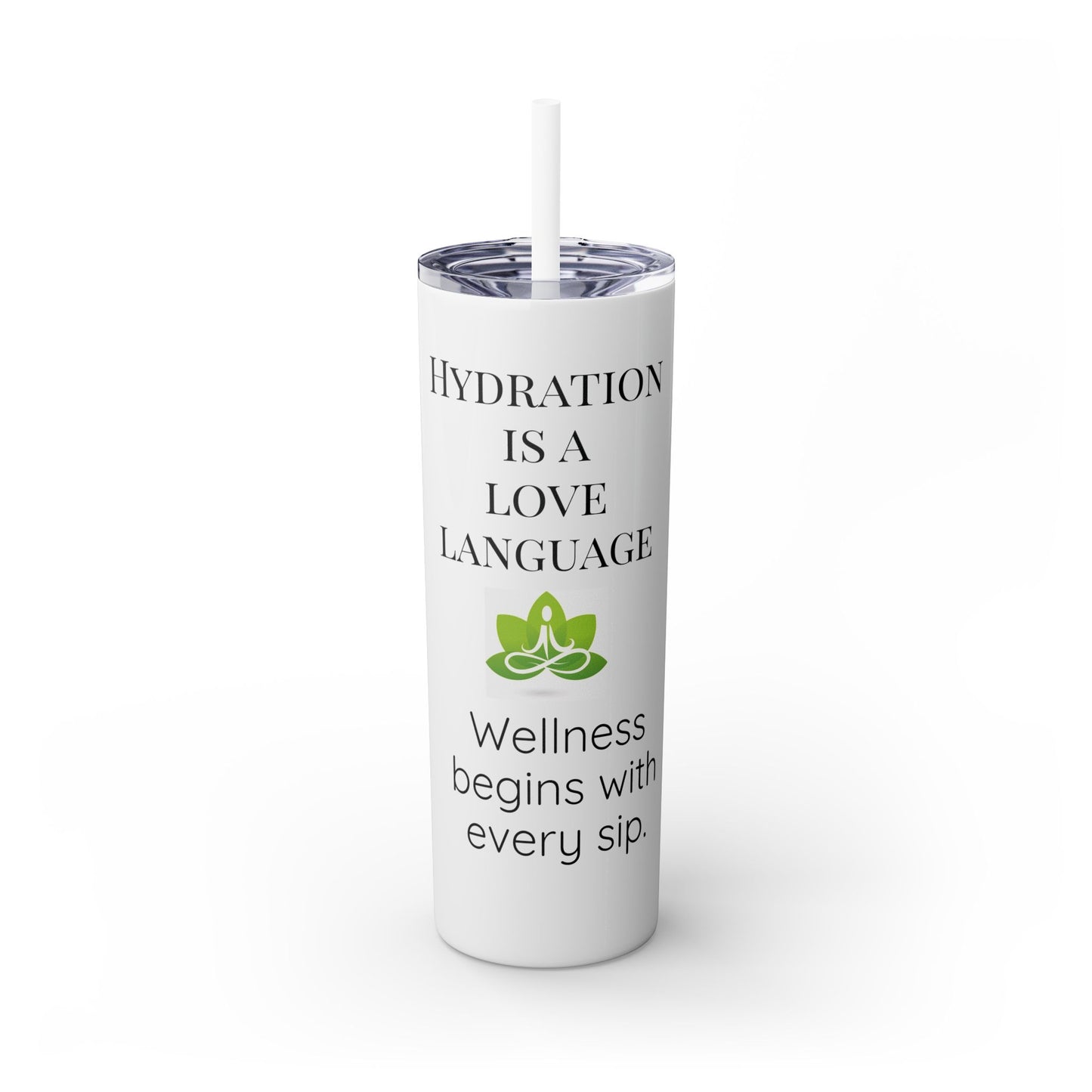 20oz Inspirational Skinny Tumbler with Straw, Hydration is a Love Language, Wellness Gift for Fitness Lovers, Motivational Drinkware, [...]