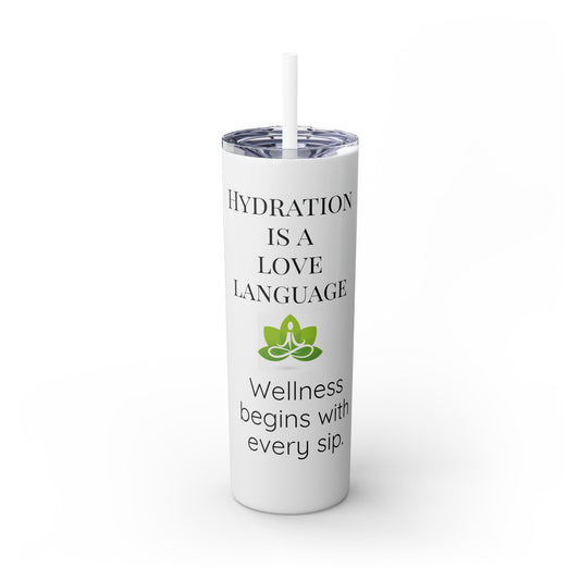 20oz Inspirational Skinny Tumbler with Straw, Hydration is a Love Language, Wellness Gift for Fitness Lovers, Motivational Drinkware, [...]
